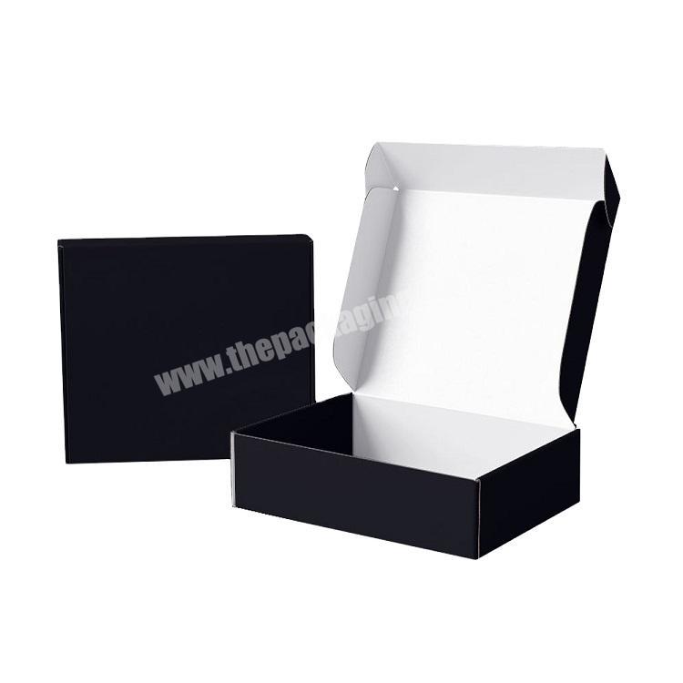 wholesale guangdong black corrugated manufacturer clothes packing custom logo small paper box foldable apparel shipping carton