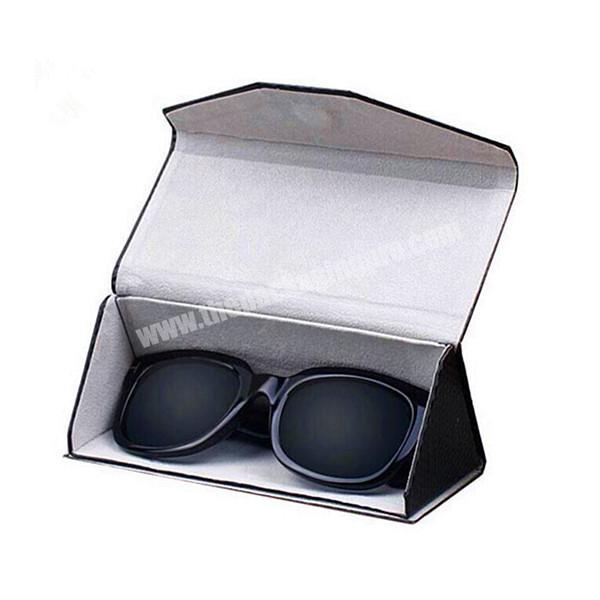 2020 Custom Logo Durable Folding Leather Glasses Case PU Leather Eyeglasses Box