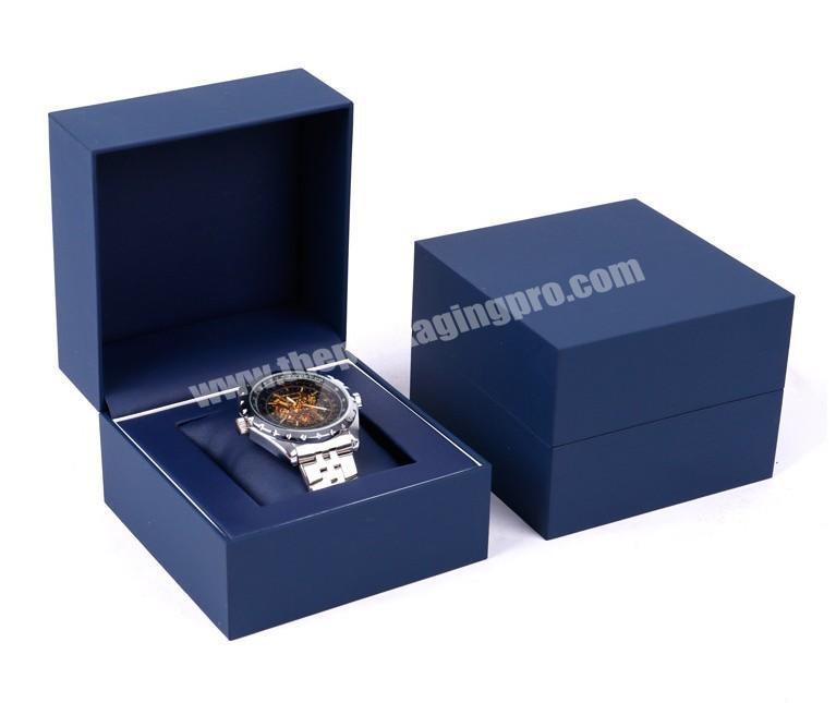 Luxury Design High Quality Custom Logo Blue Leather Genuine Leather Watch Box  Watch Set Box Luxury Buy watch box