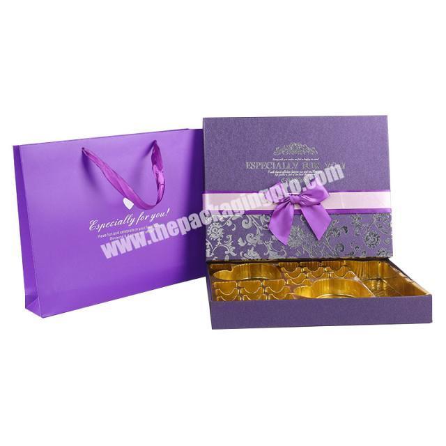 Custom Rigid Boite a Cadeau Ribbon Wedding Chocolate Candy Paper Hamper Gift Box
