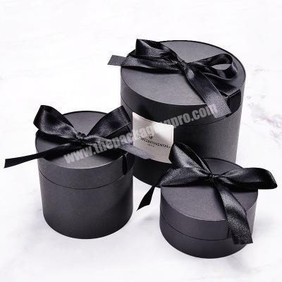 Black Cardboard Custom Paper Packaging Candle Tube Box