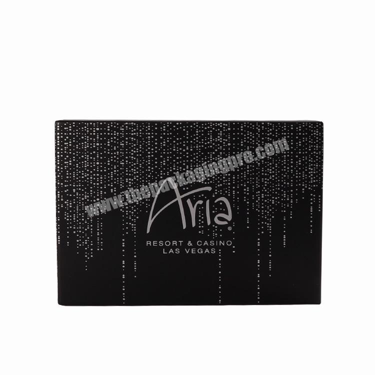 Black Luxury Custom Hot stamping Cardboard Paper Packaging Rectangle Drawer Gift Box