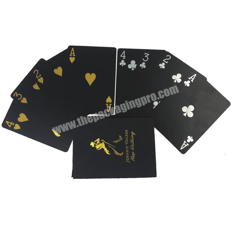 Black Poker Cards Paper Packaging Custom Printed Playing Cards with Plastic Case