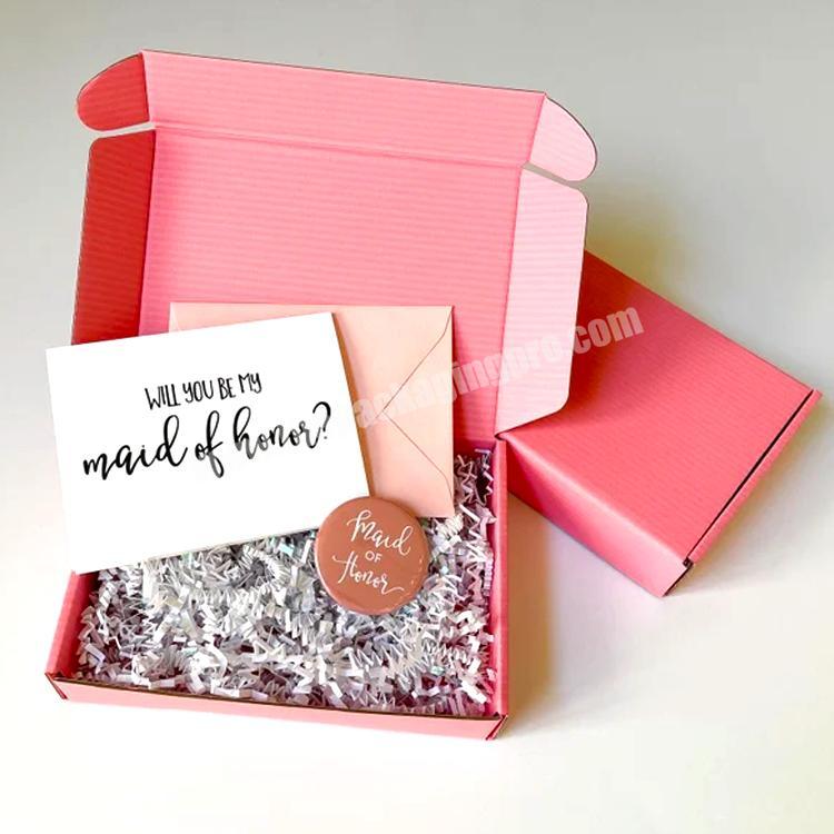 Bridesmaid Proposal Box Pink Mailing Boxes Small Business Shipping Packaging Supplies Pink Shipping Boxes