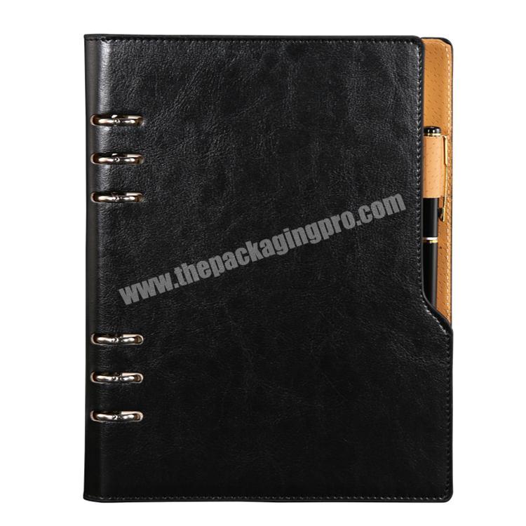 Brothersbox Wholesale High Quality Spiral Binding Custom Refillable Leather Bound Journal Notebook