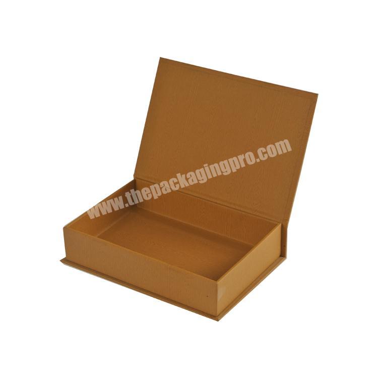 Brown Magnet Thick Cardboard Book Shape Cigar Tie Wallet Display Box