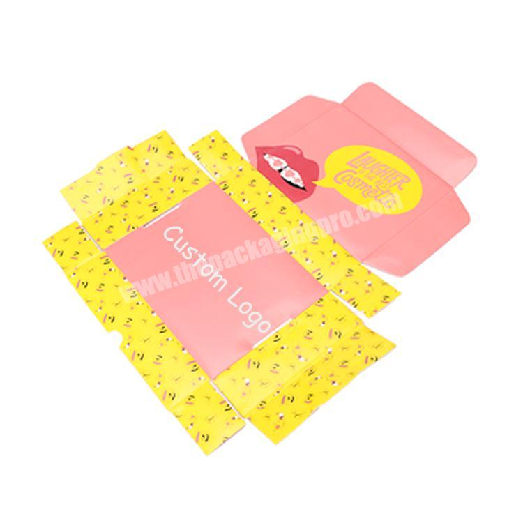 Cheap Custom Logo Printed Pink Clothing Flat Packaging Paper Corrugated Box Folding