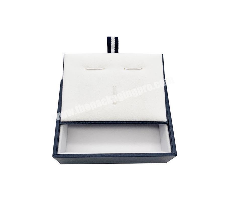 Cheap Elegant Cufflink Box Luxury Blue Fancy Paper Packaging Boxes