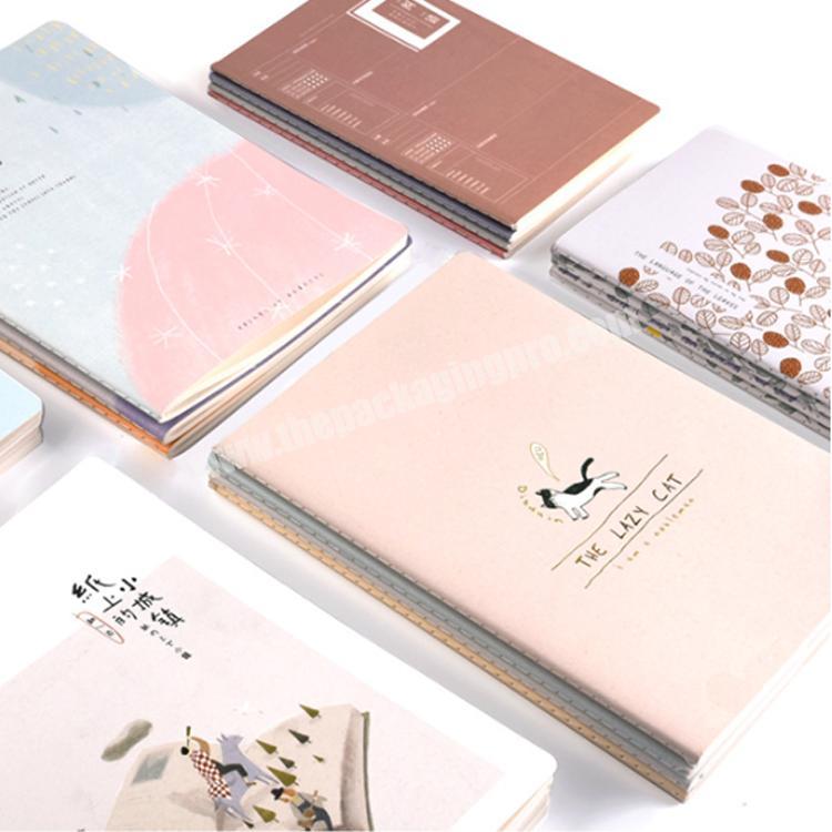 Cheap custom Plain Craft Paper Blank Page Diary Thin Customizable logo pattern Journals Notebooks