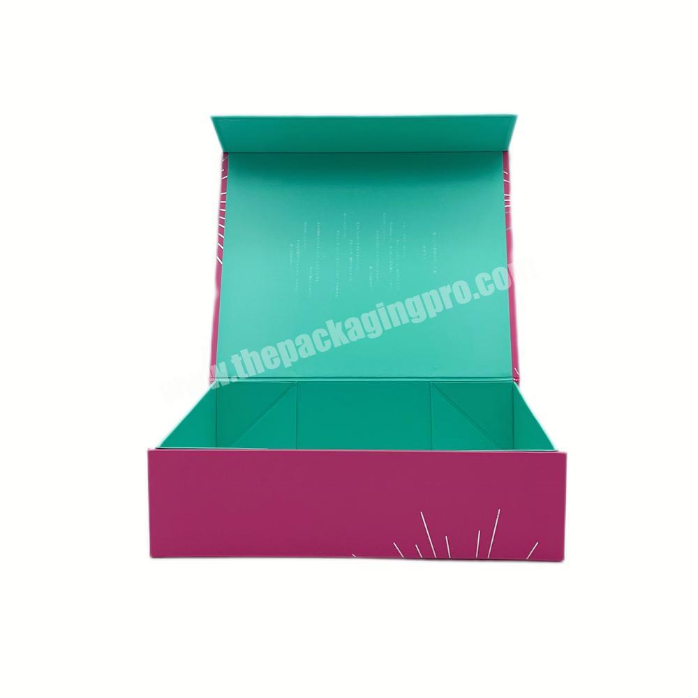Collapsible Contrast Color Design Magnetic Foldable Paper Wigs Hair Extensions Gift Box with Foil Stamping UV Logo