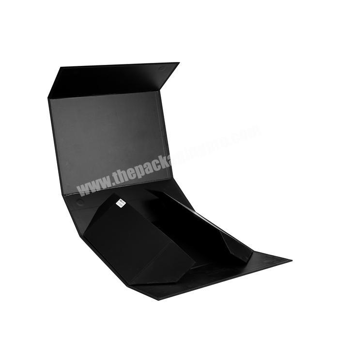 Collapsible rigid gift Boxes custom printed matt black elegant sunglasses magnetic folding box