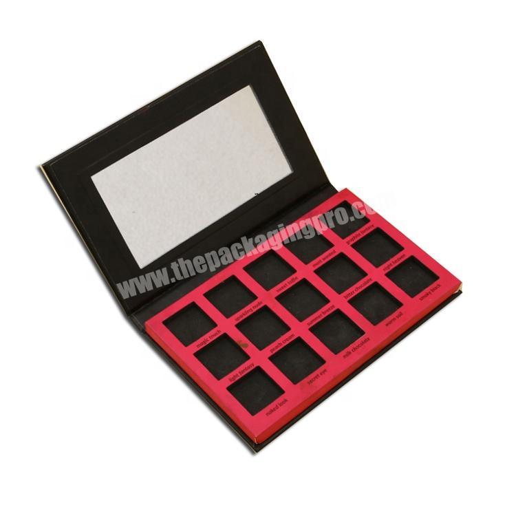 Cosmetic Wholesale Cardboard Matte Empty Makeup Custom Eye Shadow Palette Private Label Packaging With Mirror