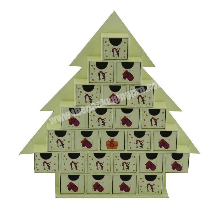 Cracker Gift Paper Cardboard Packaging Tree Shaped Merry Christmas Decorative Box
