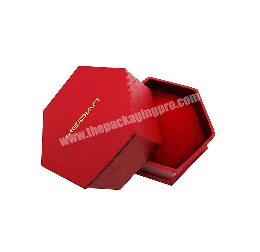 Creative Red Leatherette Paper Hexagonal Candy Gift Box