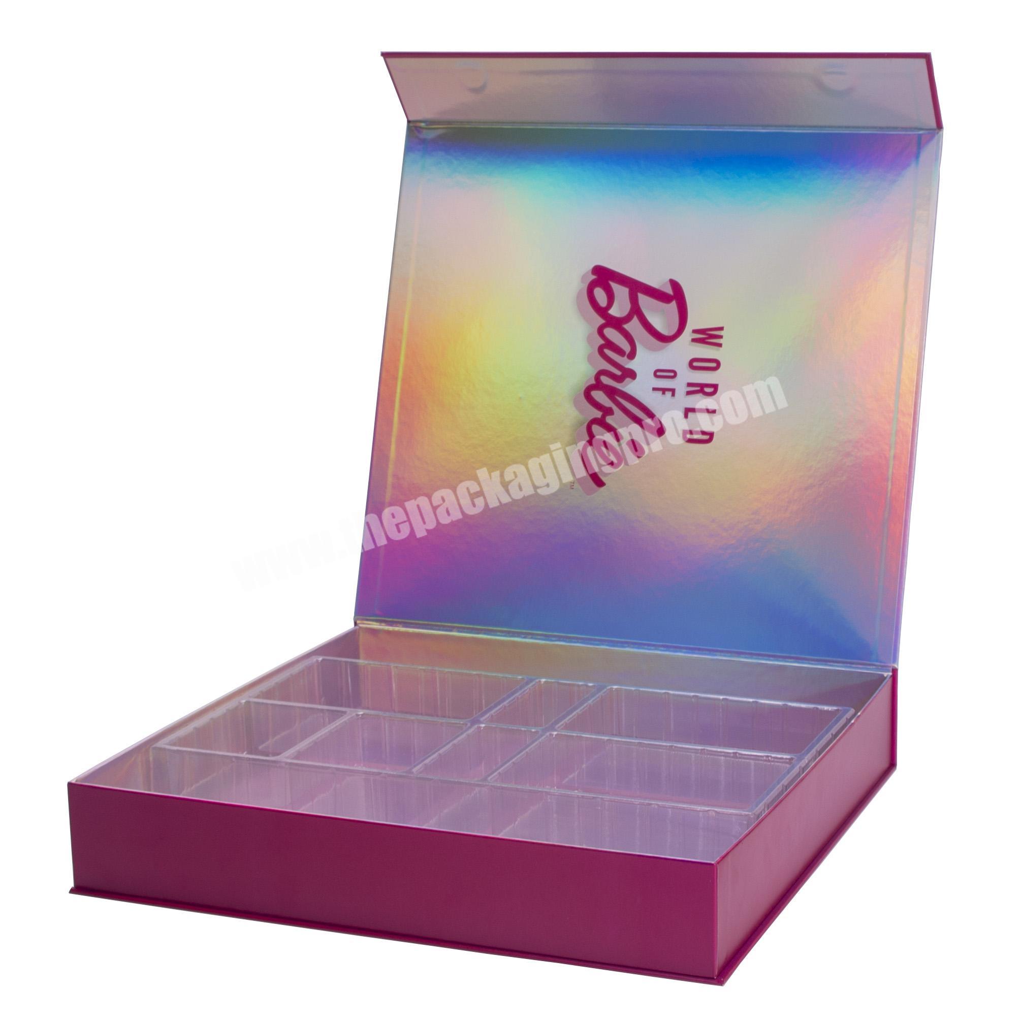 Custom Apparel Magnetic Lid Holographic Box Luxury Clothes Subscription Box Folding Gift Packaging Box For Clothing