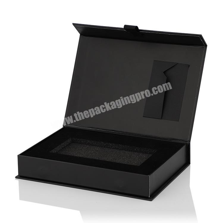 Custom Black Matt Cardboard Voucher Vip Card Magnetic Packaging Gift Box