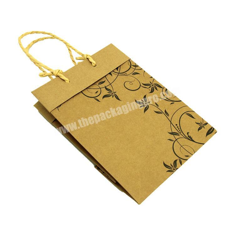 Custom Brown Food Packaging Waterproof Paper Bag with Twisted Paper String Handle