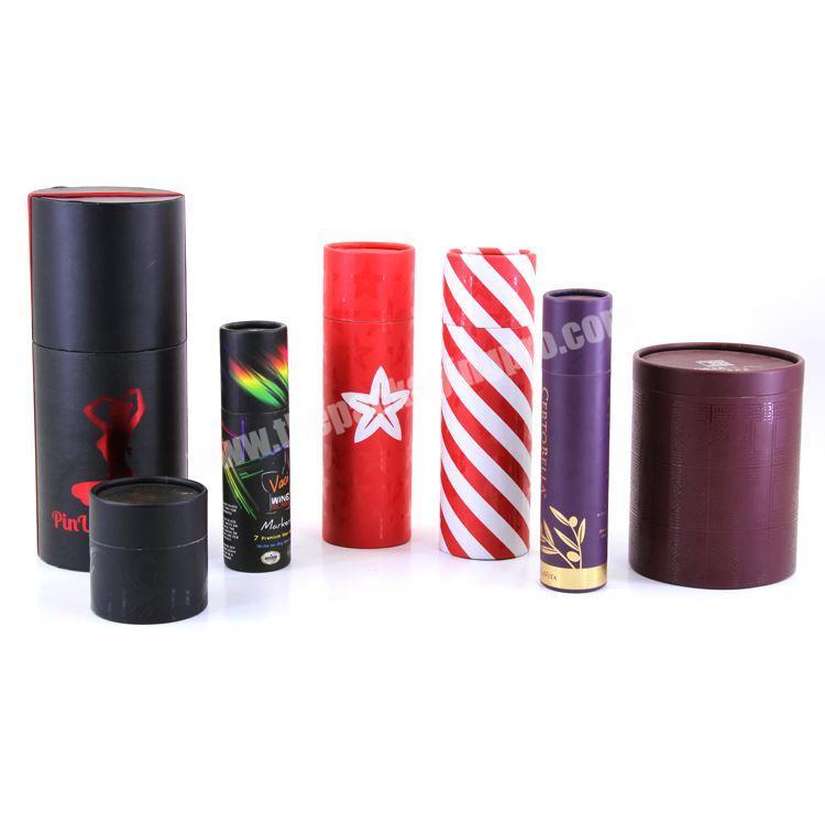 Custom Cardboard Cylinder Round Box Lip Balm Lipstick Tea Packaging Kraft Paper Tube