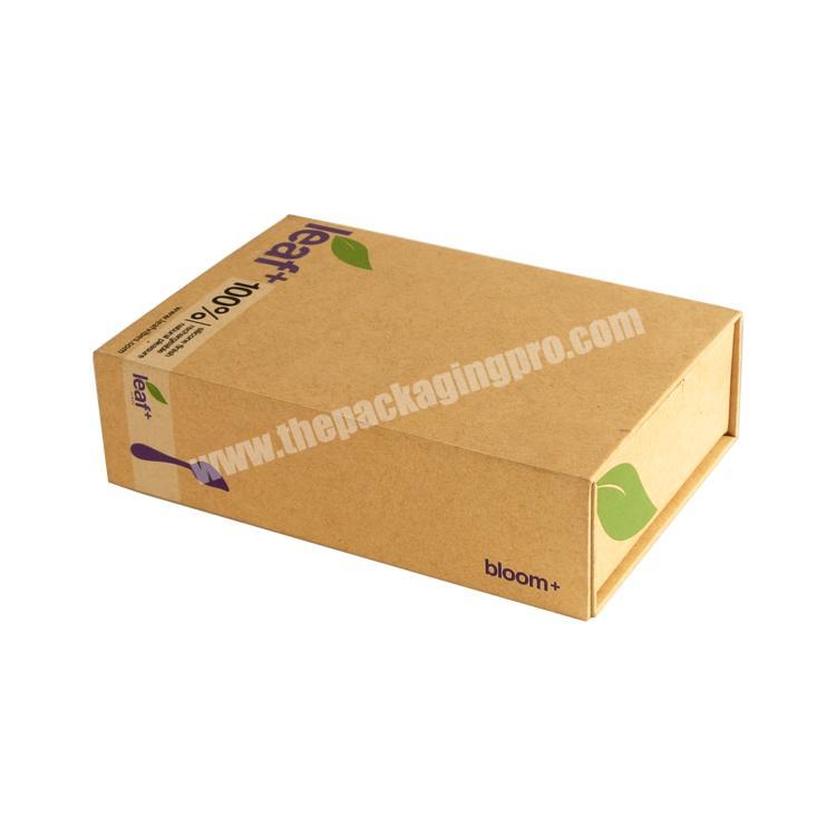 Custom Carton Magnetic Flip Cover Kraft Paper Gift Paper box With Foam