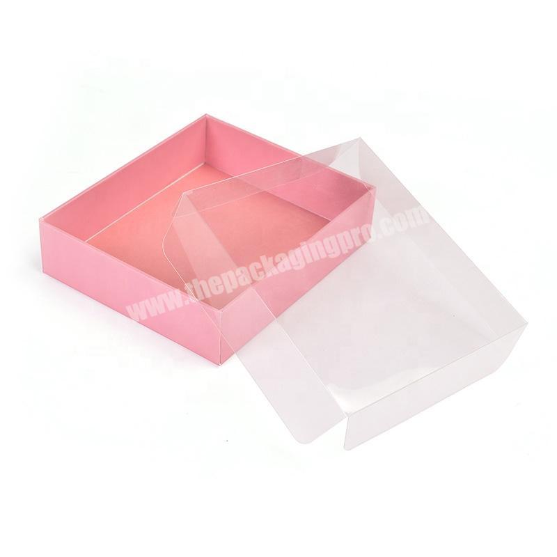 Custom Cheap Cosmetic Packaging Paper Box with Clear PET Lid