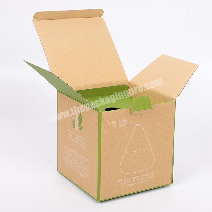 Custom Corrugated Cardboard Product Retail Packaging Locking Tab Tuck Top Essential Oil Diffuser Kraft Paper Packaging Box