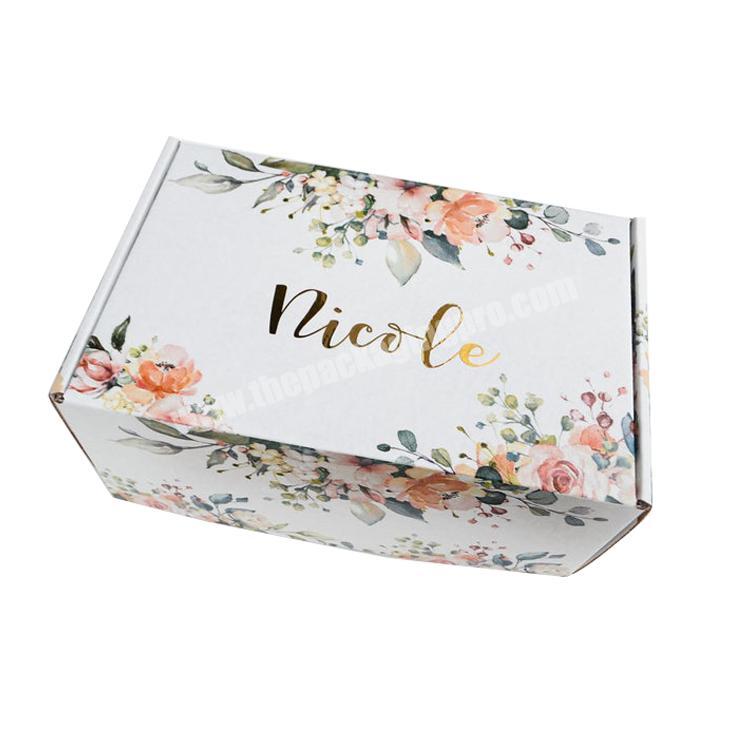 Custom Corrugated White Pink Mailing box Printing Craft Small Kraft Cardboard Packaging Eco Friendly Customised Mailer  Box