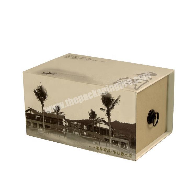 Custom Decorative Cardboard Storage Paper Gift Packaging Crafts Package Creative Sliding Drawer Box With Handle