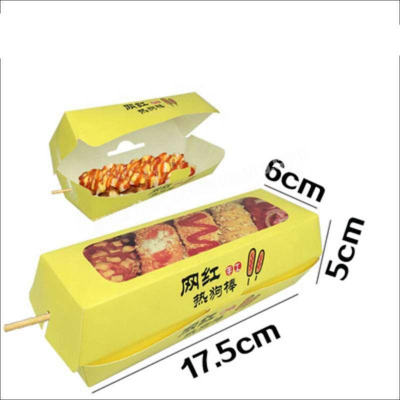 Custom Design Takeout Hot Dog Wrappers Package Paper Box  Logo Printed French Fries Holder