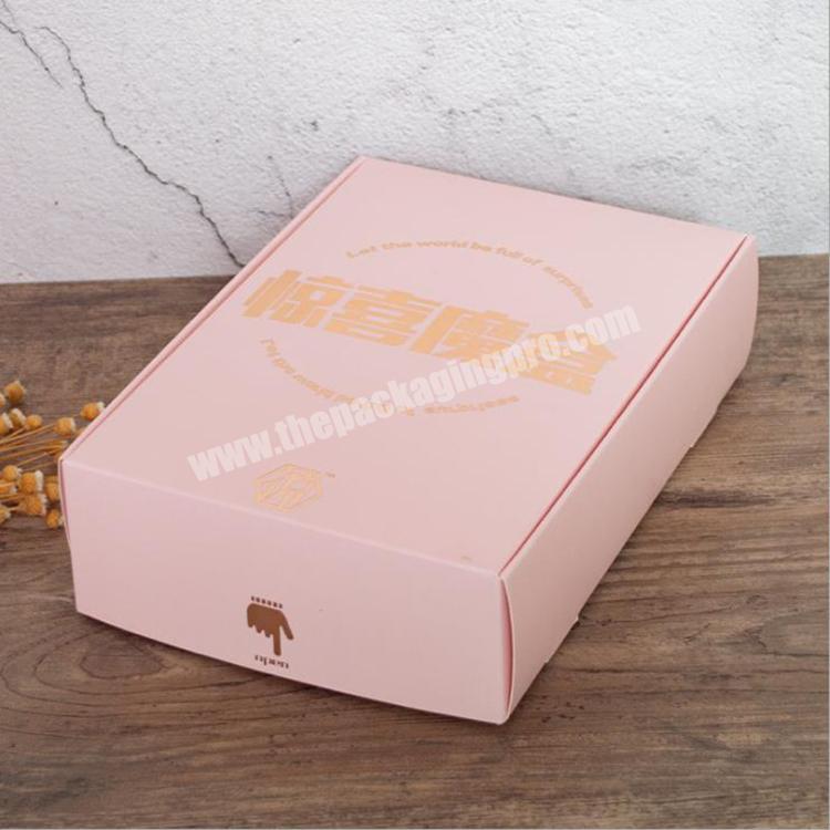 Custom Folding Corrugated Shipping Mailer Box Cardboard Pink Gift Box OEM Design Kraft Paper Clothing Packaging Box