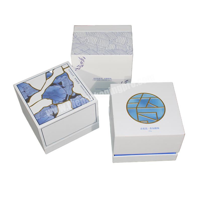 Chinese Style Candle Cardboard Packaging Boxes Creative Square Gift Box Set