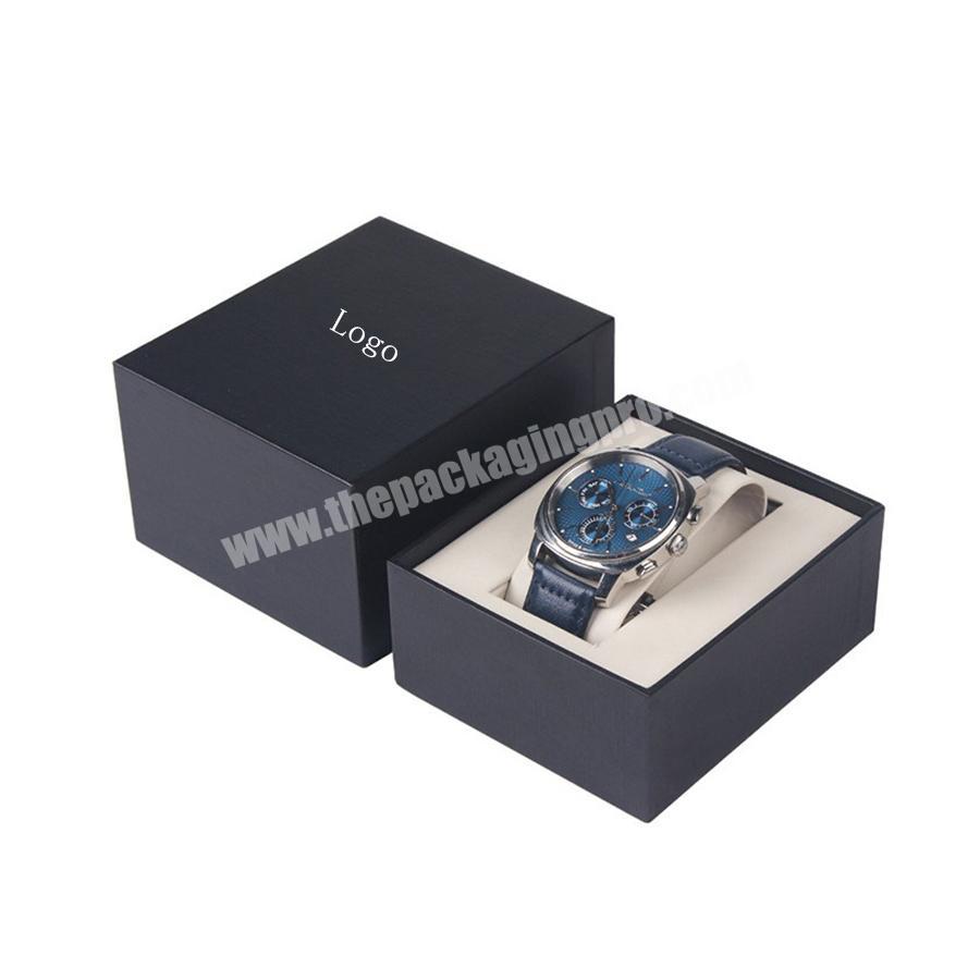 Custom Logo Black Cardboard Watch Box Watch  Box with Lid