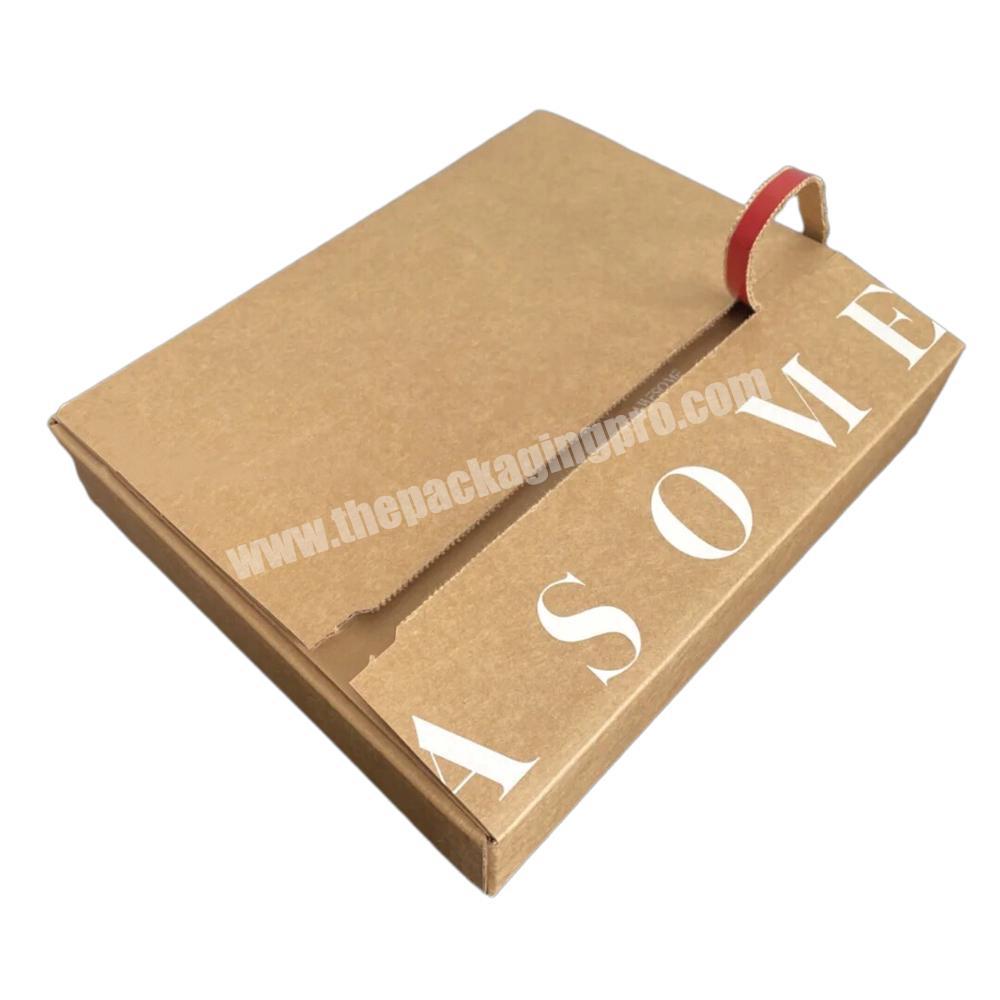 Custom Logo Design Printed Peel and Seal Adhesive Tear Off Strip Zipper Open Mailing Box Postal Boxes with Tear Strip