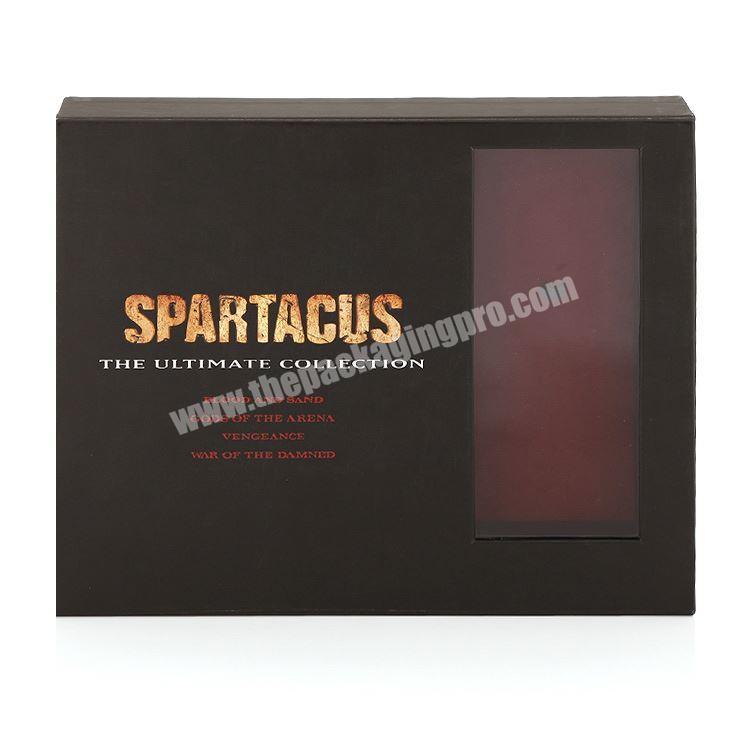 Custom Logo Luxury Large Black Hair Extension Rigid Paper Packaging PVC Window Wig Magnetic Closure Gift Box