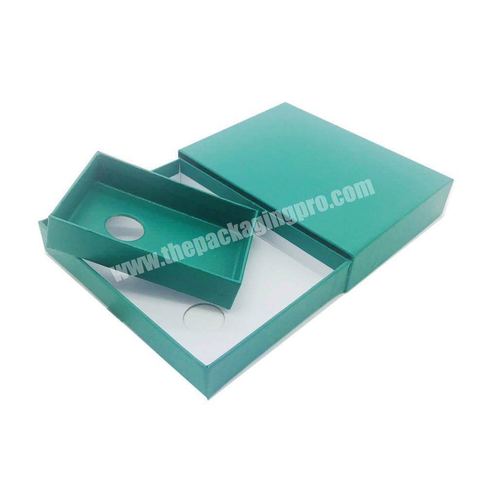 Custom Logo Powderblue Slide Kraft Paper Insert Gift Packaging Drawer Jewelry Box