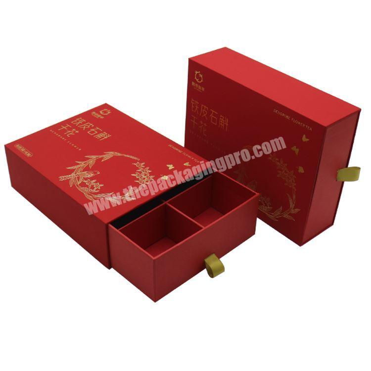 Custom Logo Premium Luxury Sliding Cover Rigid Cardboard Paper Packaging Gift Drawer Box With Ribbon