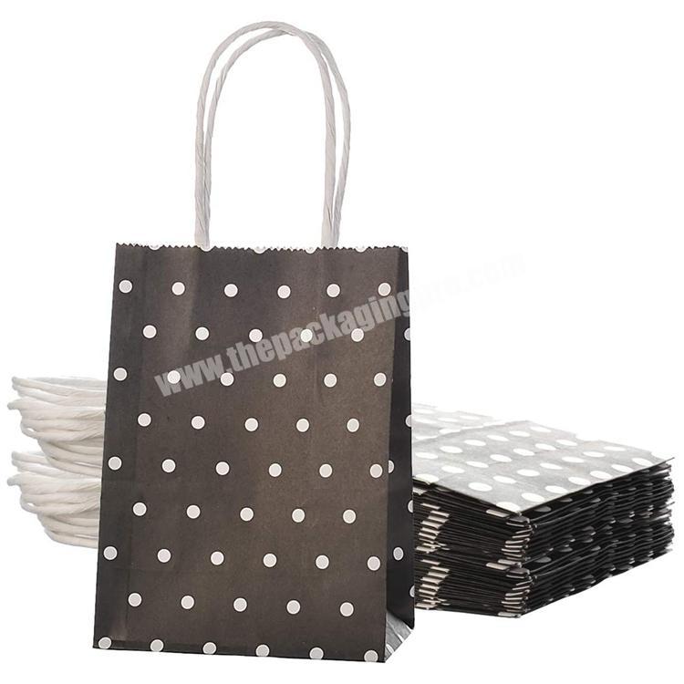Custom Logo Print Handbag Wholesale Clothes Shoes Shopping Bag Grocery White Brown Kraft Paper Gift Bag with Handle