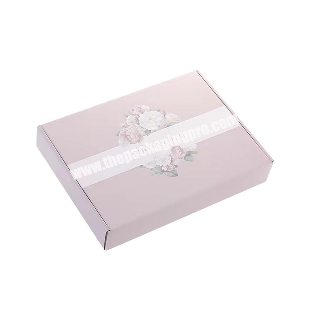Good Quality Fancy Pink Black White Luxury Clothing Cardboard Shipping Gift Packaging Boxes with Disposable Tape Seal