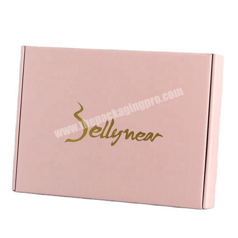 Custom Logo Printing Corrugated Packaging Clothes Pink Mailing Boxes Cardboard Shipping Paper Gift Box