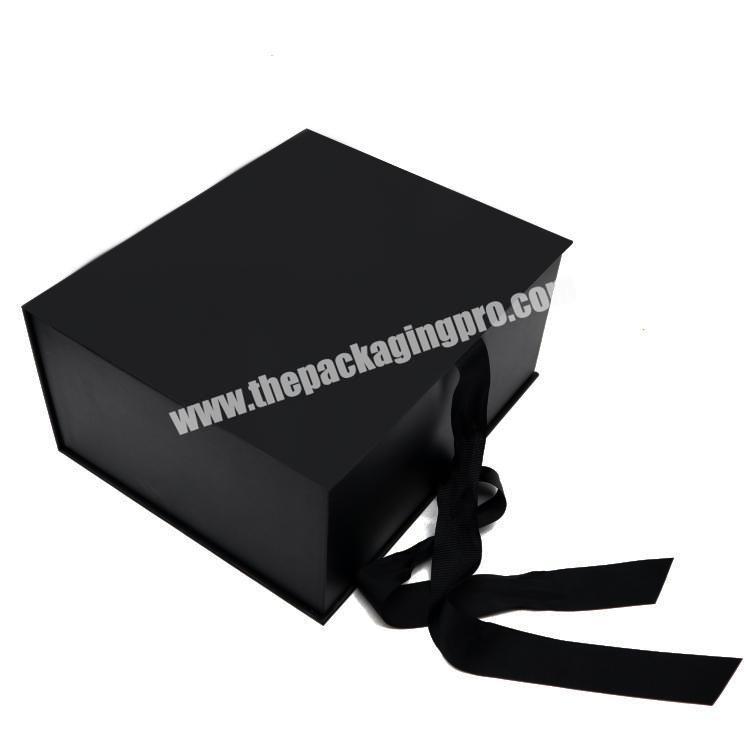 Custom Matte Black Gift Paper Boxes With Logo Packaging Clothes