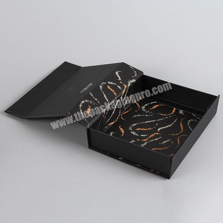 Custom Matte Black Magnetic Apparel Box Packaging