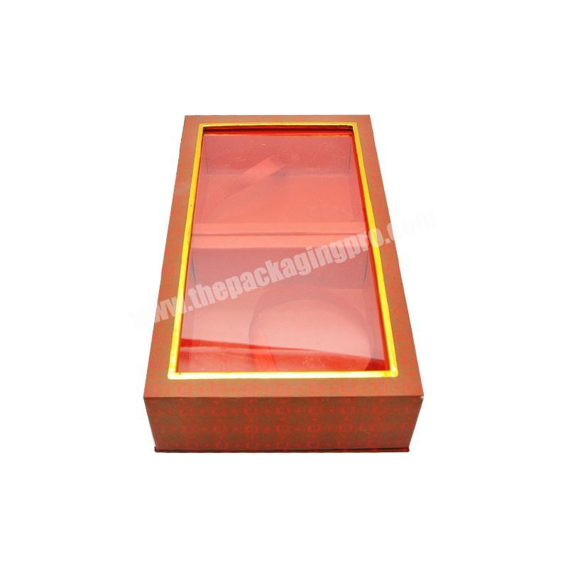 Custom Orange Foam Insert Flower Planter Shipping Box With Window