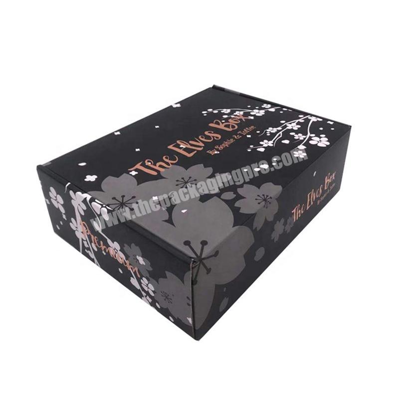 Custom Packaging Clothing Gift Fold Black Paper Boxes with Logo Printed for Socks Packaging Accessories