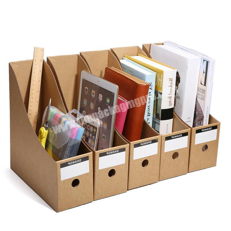 Custom Parts Box Carton Tray Folding File Storage Box Folder Kraft White Open Top Corrugated Bin Boxes