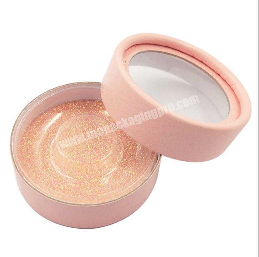Custom Pink Round Cosmetics Gift Box Makeup Cosmetic Window Cosmetic Boxes