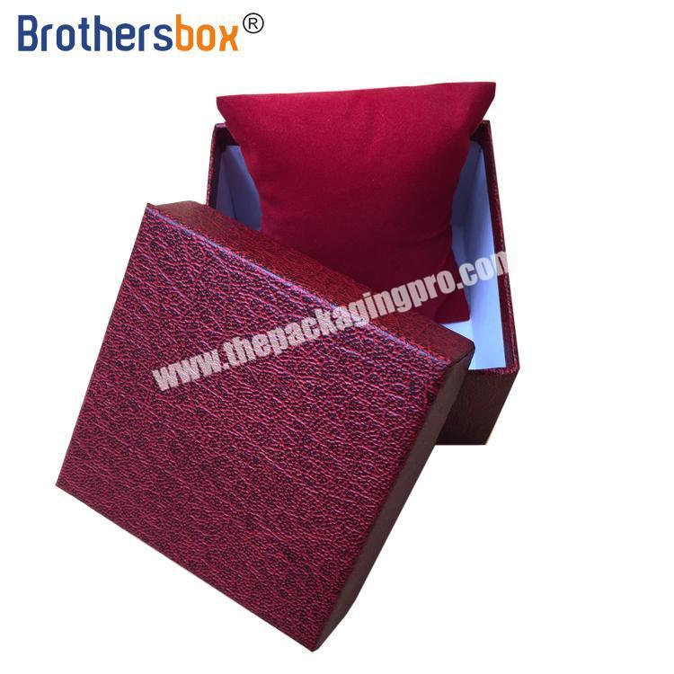 Custom logo packaging lid and base boxes single paper cardboard watch box foam insert