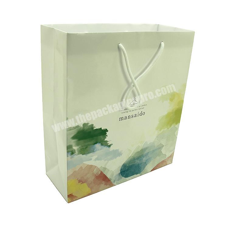 Custom Printed Eco Luxury Fancy Paper Bags Glossy laminated Art Paper Bag Carry Shopping Use