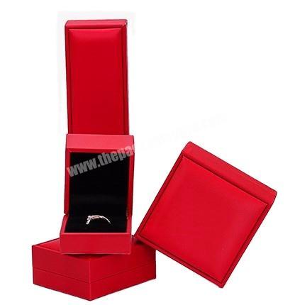 Custom Printed Luxury Jewelry Box Red PU Leather Necklace Storage Boxes Jewellery Gift Box for Jewelry