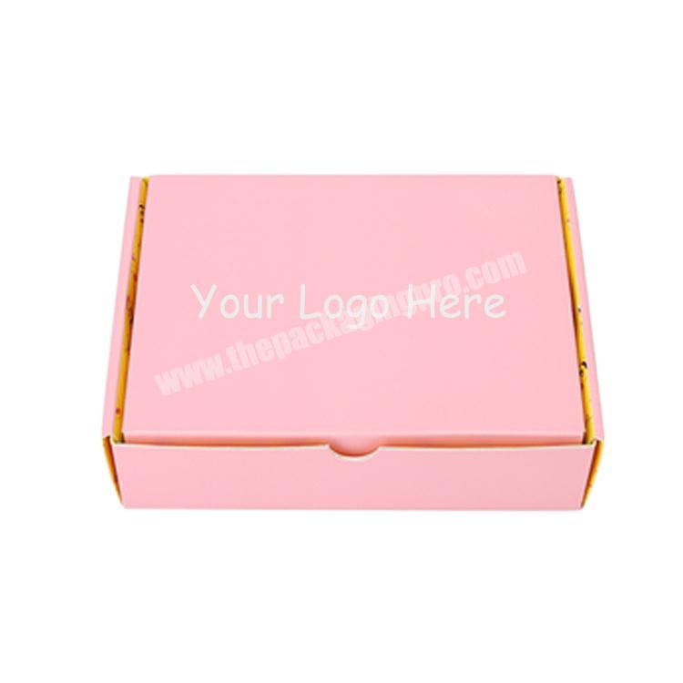 Custom Printed Pink Packaging Box Plain Corrugated Cardboard Pink Shopping Box For Dress