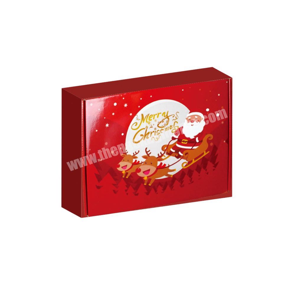 Custom Printing Christmas New Year Corrugated Paper Cardboard Rigid Gift Shipping Packaging Box for Christmas Eve