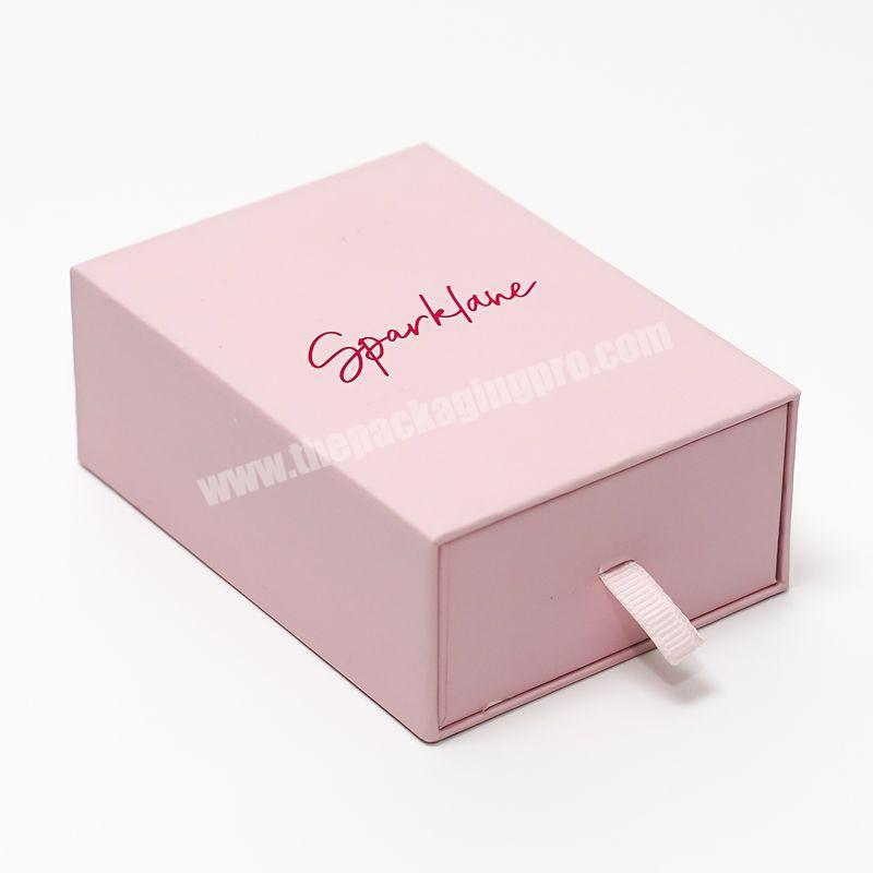 Custom Printing Hard Rigid Cardboard Luxury Sliding Box With Ribbon Drawer Gift Box Packaging
